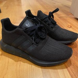 All black adidas swift run sneakers